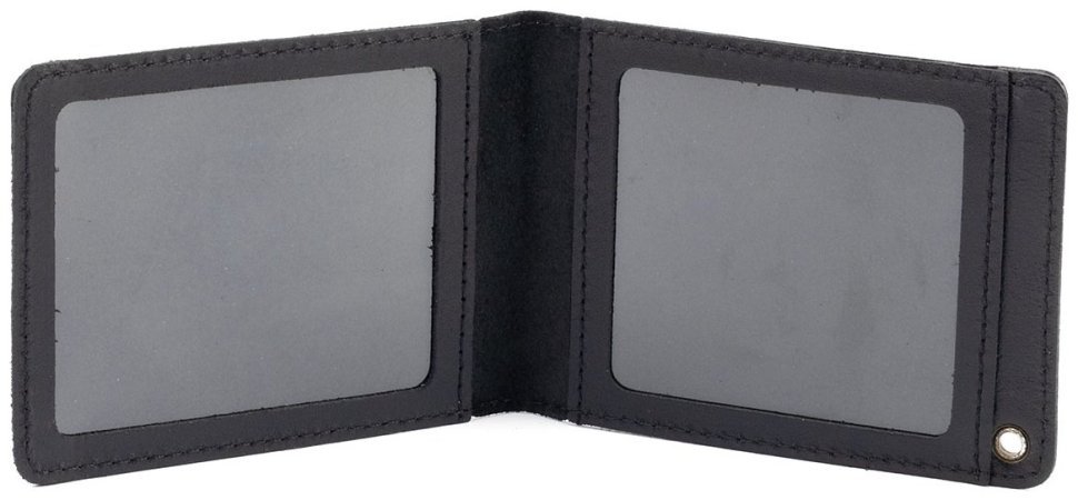 Кожаная бложка для удостоверения Leather Collection 97754 черного цвета modnotak фото №2
