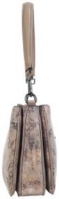 Женская сумка из натуральной кожи с тиснением под рептилию Desisan 107854 бежевая