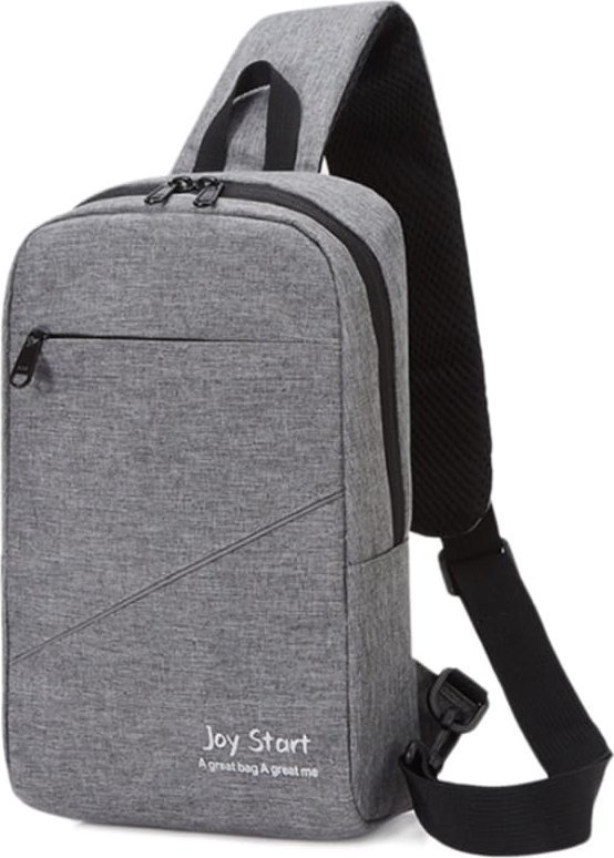 Сіра чоловіча сумка-слінг із текстилю з однією лямкою Monsen (22116)