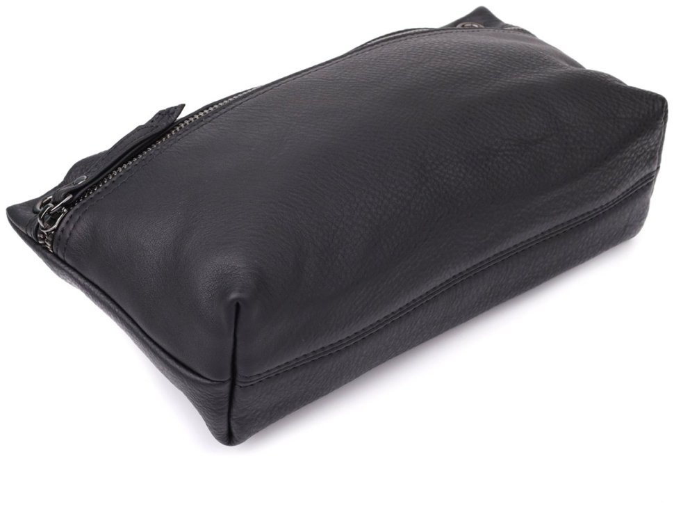 Компактная городская женская сумка из натуральной кожи черного цвета Vintage 98154 modnotak фото №6