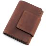 Маленький шкіряний коричневий гаманець ручної роботи на магніті Grande Pelle (13003) - 4