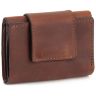 Маленький шкіряний коричневий гаманець ручної роботи на магніті Grande Pelle (13003)