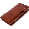 Кожаный мужской кошелек-клатч коричневого цвета с ремешком на запястье CANPELLINI (2421544) - 1