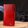 Великий жіночий гаманець червоного кольору з натуральної шкіри під змію CANPELLINI (2421646) - 7