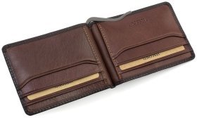Мужской зажим для купюр из коричневой кожи без монетницы Visconti Miles 69254