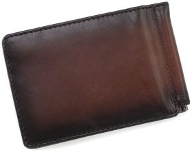 Мужской зажим для купюр из коричневой кожи без монетницы Visconti Miles 69254