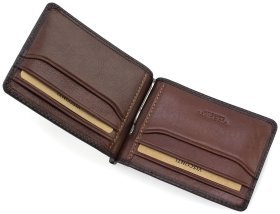 Мужской зажим для купюр из коричневой кожи без монетницы Visconti Miles 69254