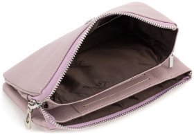 Темно-рожевий жіночий гаманець-клатч з яловичої шкіри ST Leather (15331)