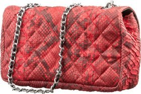 Красная женская сумка из натуральной кожи питона SNAKE LEATHER (024-18503)