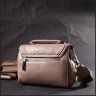 Бежевая женская кожаная сумка маленького размера с плечевым ремешком Vintage 2422418 - 9