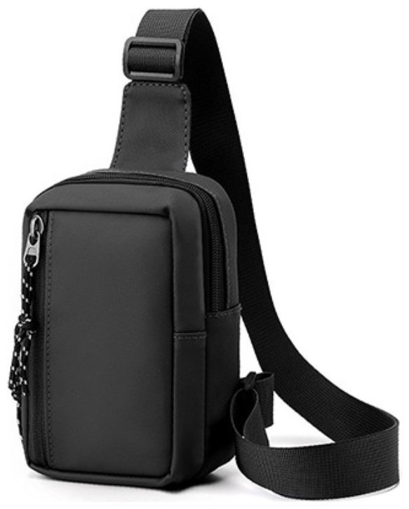 Текстильна чоловіча сумка рюкзак чорного кольору Confident 90755 modnotak фото №10