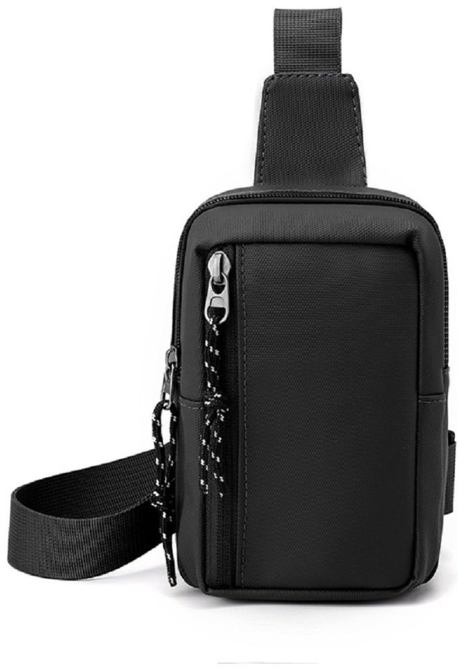 Текстильна чоловіча сумка рюкзак чорного кольору Confident 90755 modnotak фото №18