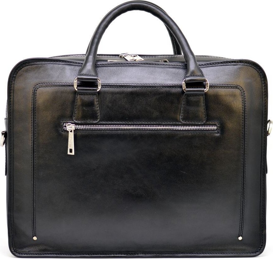 Добротна чоловіча шкіряна сумка-портфель на три відділи TARWA (21737)