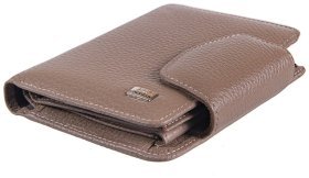 Бежевий жіночий гаманець вертикального типу із фактурної шкіри Desisan 80955