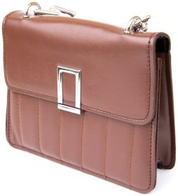 Женская сумка из кожзаменителя коричневого цвета Vintage Style 91055