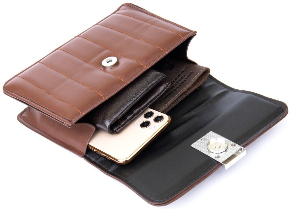 Жіноча сумка зі шкірозамінника коричневого кольору Vintage Style 91055 modnotak фото №3