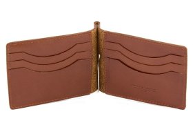 Молодежный зажим для купюр рыжего цвета ST Leather (16842) - 2