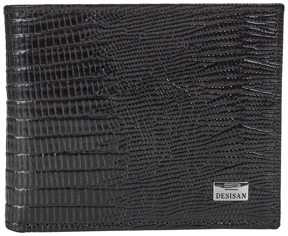 Мужское портмоне из натуральной кожи с лазерным тиснением Desisan 81355 черного цвета modnotak фото №1
