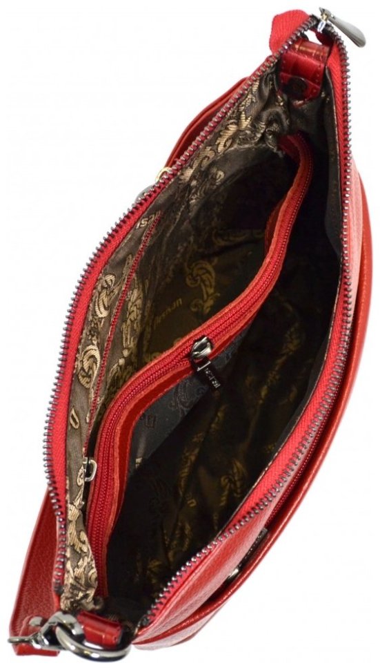Вместительная женская сумка из качественной зернистой кожи Desisan 81455 Красная modnotak фото №4