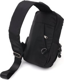 Універсальна чоловіча текстильна сумка-слінг через плече в чорному кольорі Vintage (20576)