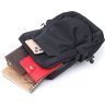 Универсальная мужская текстильная сумка-слинг через плечо в черном цвете Vintage (20576) - 6