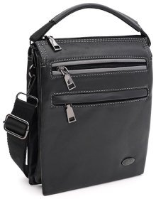 Черная мужская кожаная сумка-барсетка с ручкой Ricco Grande 71555