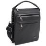 Черная мужская кожаная сумка-барсетка с ручкой Ricco Grande 71555 - 1