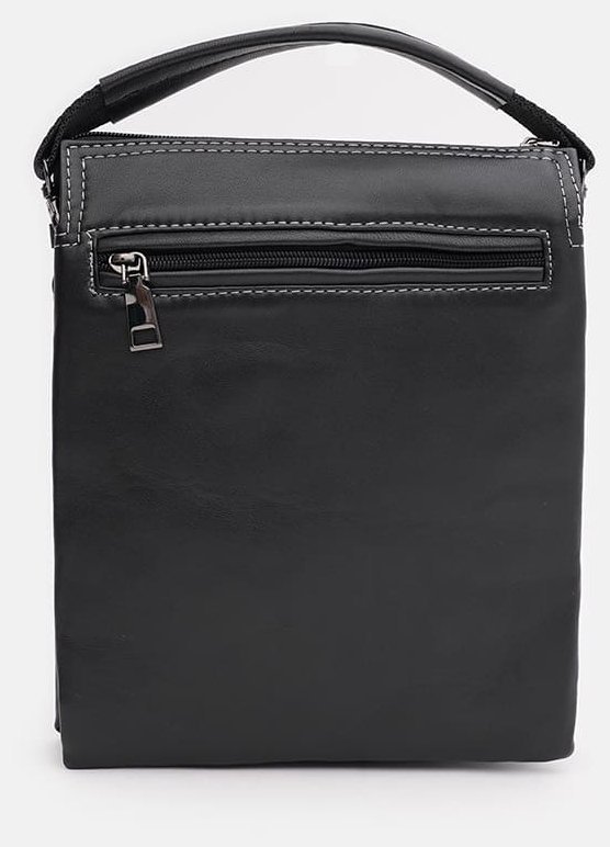 Черная мужская кожаная сумка-барсетка с ручкой Ricco Grande 71555