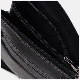 Черная мужская кожаная сумка-барсетка с ручкой Ricco Grande 71555
