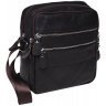 Наплечная мужская сумка-планшет из натуральной кожи темно-коричневого цвета Borsa Leather (15656) - 1