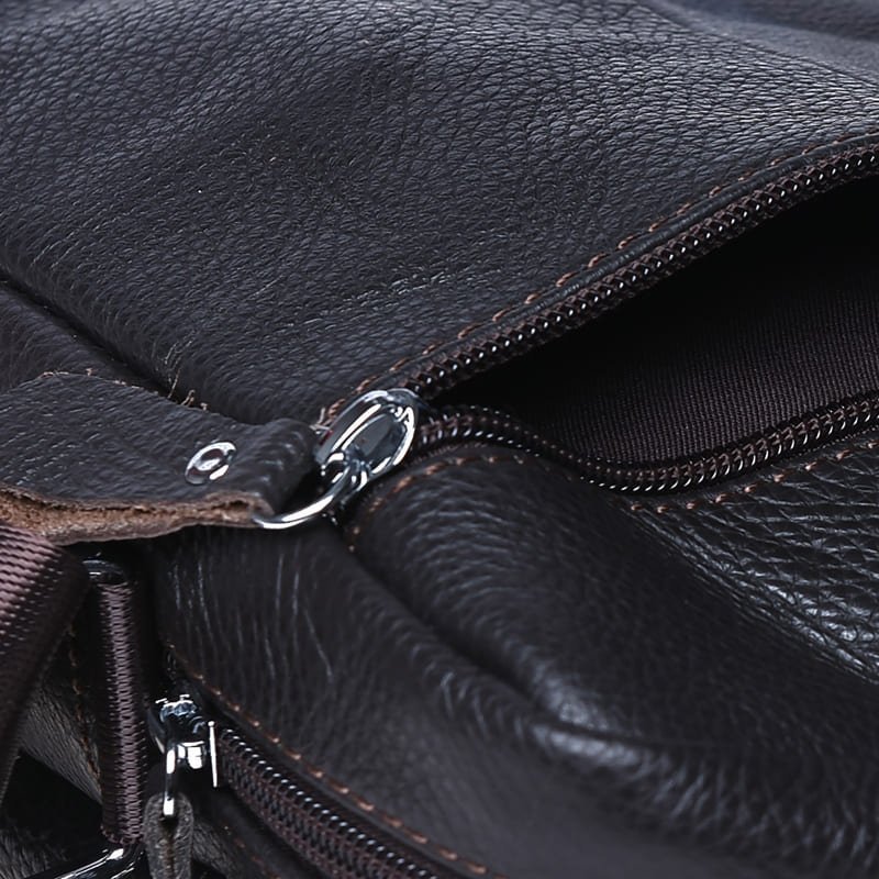 Наплечная мужская сумка-планшет из натуральной кожи темно-коричневого цвета Borsa Leather (15656)