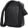 Компактна чоловіча наплечная сумка чорного кольору VINTAGE STYLE (14451) - 1
