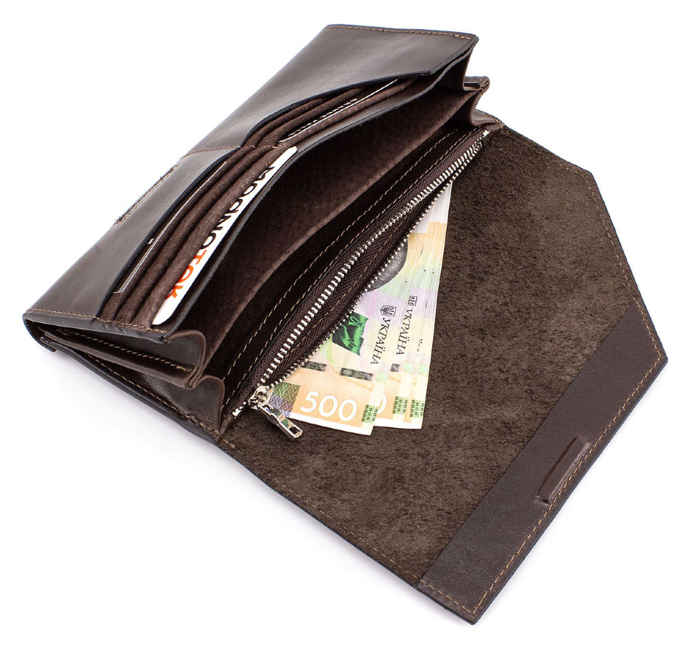 Класичний коричневий гаманець Grande Pelle (13213)