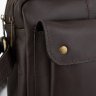 Мужская коричневая сумка через плечо среднего размера из натуральной кожи на два отделения TARWA (19779) - 4