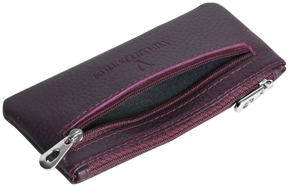 Бордова жіноча ключниця із фактурної шкіри Vip Collection 102355 modnotak фото №3
