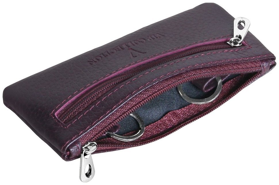 Бордова жіноча ключниця із фактурної шкіри Vip Collection 102355 modnotak фото №4