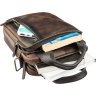 Мужская повседневная сумка из винтажной кожи коричневого цвета с ручками SHVIGEL (2411182) - 3