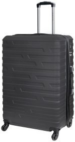 Большой дорожный чемодан Costa Brava из пластика на 110-127 литров Vip Collection 102455 (серый)