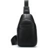 Кожаный мужской слинг рюкзак в классическом стиле VINTAGE STYLE (14857) - 1