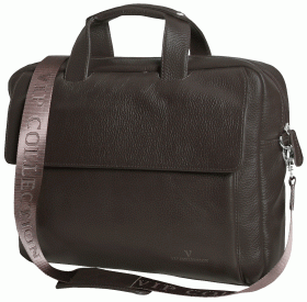 Шкіряна сумка для ноутбука коричневого кольору з діагоналлю 15.6″ Vip Collection 102555