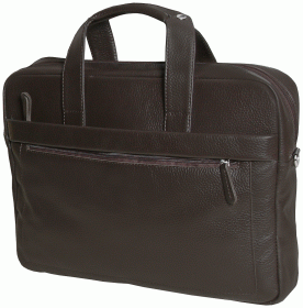 Шкіряна сумка для ноутбука коричневого кольору з діагоналлю 15.6″ Vip Collection 102555