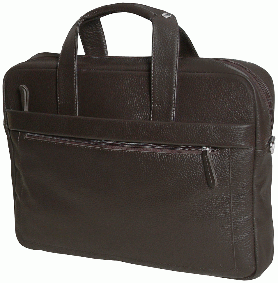 Кожаная сумка для ноутбука коричневого цвета с диагональю 15.6″  Vip Collection 102555 modnotak фото №2