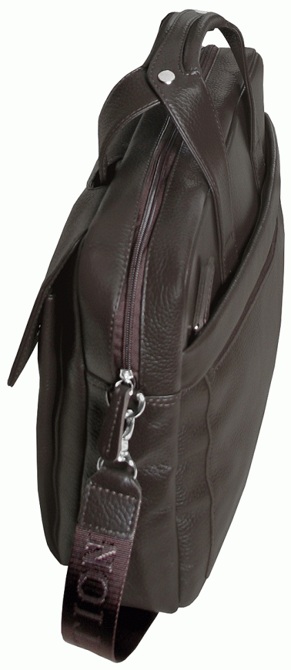 Кожаная сумка для ноутбука коричневого цвета с диагональю 15.6″  Vip Collection 102555 modnotak фото №3