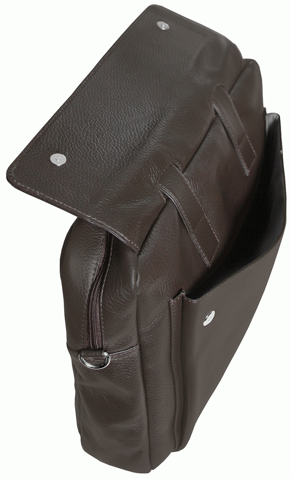 Кожаная сумка для ноутбука коричневого цвета с диагональю 15.6″  Vip Collection 102555 modnotak фото №4