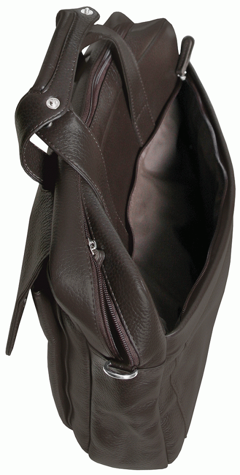 Кожаная сумка для ноутбука коричневого цвета с диагональю 15.6″  Vip Collection 102555 modnotak фото №5