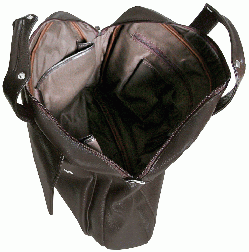 Кожаная сумка для ноутбука коричневого цвета с диагональю 15.6″  Vip Collection 102555 modnotak фото №6