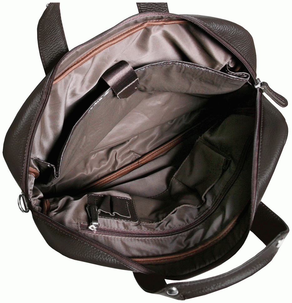 Кожаная сумка для ноутбука коричневого цвета с диагональю 15.6″  Vip Collection 102555 modnotak фото №7