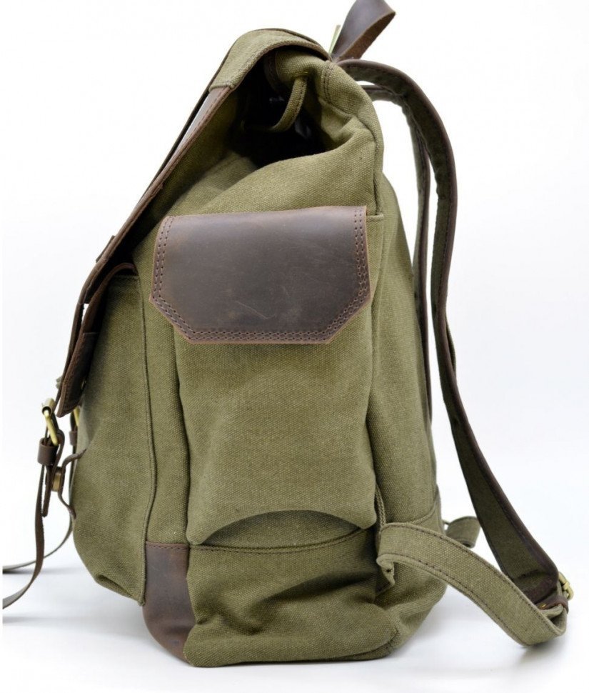 Мужской туристический рюкзак из текстиля с кожаными вставками TARWA (19936)