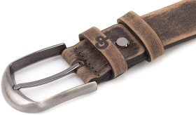 Бежевый ремень из итальянской кожи Grande Pelle (31218)