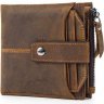 Вінтажний чоловічий гаманець з натуральної шкіри коричневого кольору Vintage (2414689) - 1